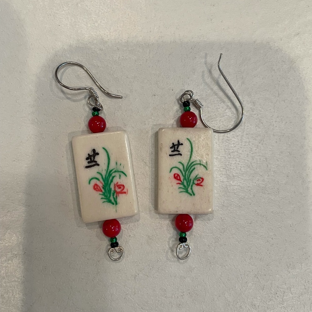 Mah Jongg earrings